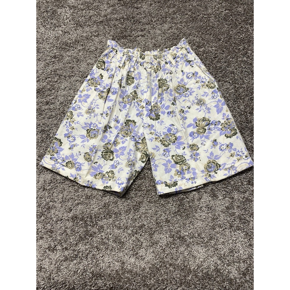 VTG 9/10 Gitano Express Mom High Rise Shorts Jean Denim Floral Flowers Cuffed